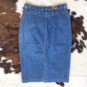 Lee Denim Midi Skirt Size 16